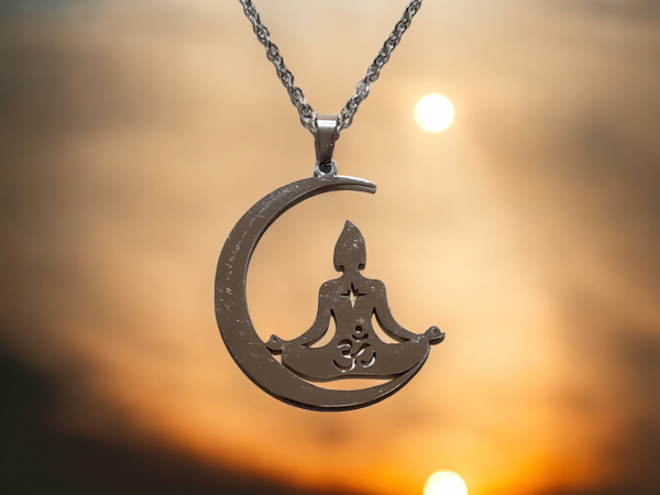 collier bouddha OM acier inoxydable